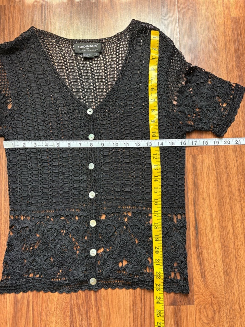 vintage 90s sadimara black knit cardigan - Picture 4 of 4